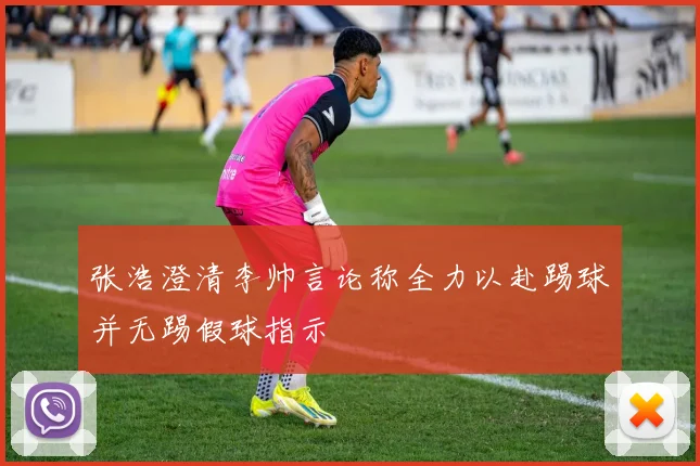 张浩澄清李帅言论称全力以赴踢球并无踢假球指示